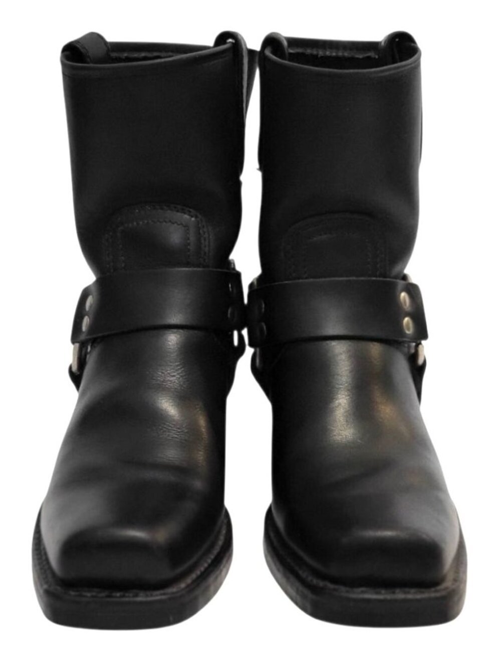 FRYE 8R Harness Short Boot Black Oiled Leather Western Cowgirl Moto Engineer - Picture 3 of 11